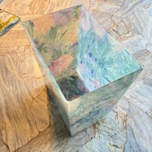 Springs Caprice Basket Floral Waste Bin Trash Can Desk Organizer